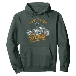 Motorcycle Rider Fueled By Jesus Hoodie TS09 Dark Forest Green Print Your Wear
