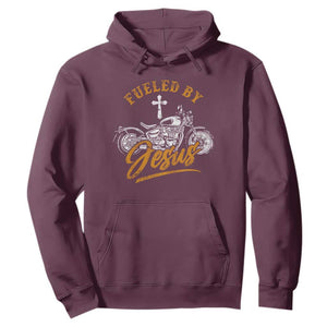 Motorcycle Rider Fueled By Jesus Hoodie TS09 Maroon Print Your Wear