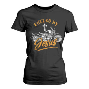 Motorcycle Rider Fueled By Jesus T Shirt For Women TS09 Black Print Your Wear
