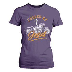 Motorcycle Rider Fueled By Jesus T Shirt For Women TS09 Purple Print Your Wear