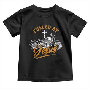 Motorcycle Rider Fueled By Jesus Toddler T Shirt TS09 Black Print Your Wear