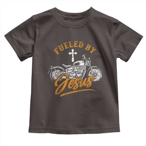 Motorcycle Rider Fueled By Jesus Toddler T Shirt TS09 Dark Chocolate Print Your Wear