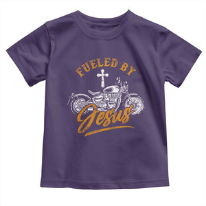 Motorcycle Rider Fueled By Jesus Toddler T Shirt TS09 Purple Print Your Wear