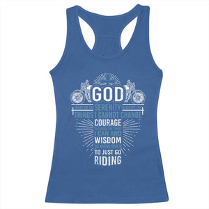 Christian Motorcycle Rider Racerback Tank Top God Grant Me The Serenity To Accept The Things I Cannot Change TS09 Royal Blue Print Your Wear