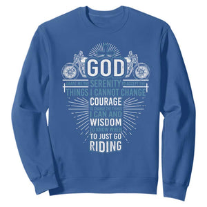 Christian Motorcycle Rider Sweatshirt God Grant Me The Serenity To Accept The Things I Cannot Change TS09 Royal Blue Print Your Wear