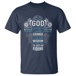 Christian Motorcycle Rider T Shirt God Grant Me The Serenity To Accept The Things I Cannot Change TS09 Navy Print Your Wear