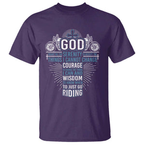 Christian Motorcycle Rider T Shirt God Grant Me The Serenity To Accept The Things I Cannot Change TS09 Purple Print Your Wear