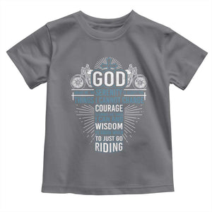 Christian Motorcycle Rider Toddler T Shirt God Grant Me The Serenity To Accept The Things I Cannot Change TS09 Charcoal Print Your Wear