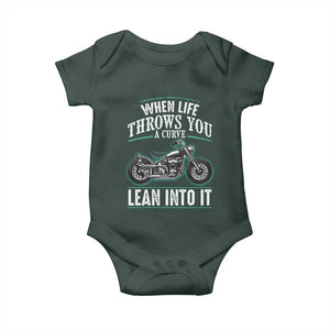 Motorcycle Rider Baby Onesie When Life Throws You A Curve Lean Into It TS09 Print Your Wear
