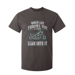 Motorcycle Rider T Shirt For Kid When Life Throws You A Curve Lean Into It TS09 Dark Chocolate Print Your Wear