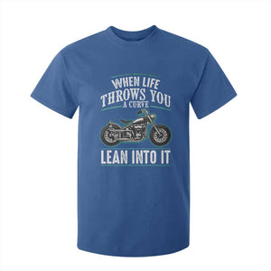 Motorcycle Rider T Shirt For Kid When Life Throws You A Curve Lean Into It TS09 Royal Blue Print Your Wear