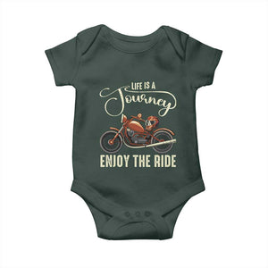 Motorcycle Rider Baby Onesie Lifes A Journey Enjoy The Ride Biker TS09 Print Your Wear