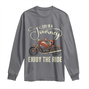 Motorcycle Rider Long Sleeve Shirt Lifes A Journey Enjoy The Ride Biker TS09 Charcoal Print Your Wear