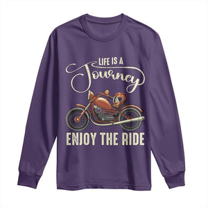 Motorcycle Rider Long Sleeve Shirt Lifes A Journey Enjoy The Ride Biker TS09 Purple Print Your Wear