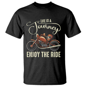 Motorcycle Rider T Shirt Lifes A Journey Enjoy The Ride Biker TS09 Black Print Your Wear
