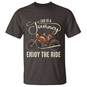 Motorcycle Rider T Shirt Lifes A Journey Enjoy The Ride Biker TS09 Dark Chocolate Print Your Wear