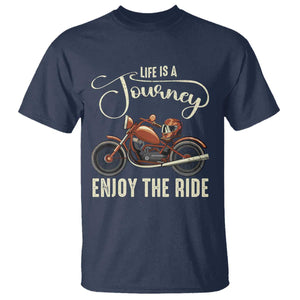 Motorcycle Rider T Shirt Lifes A Journey Enjoy The Ride Biker TS09 Navy Print Your Wear