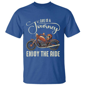 Motorcycle Rider T Shirt Lifes A Journey Enjoy The Ride Biker TS09 Royal Blue Print Your Wear