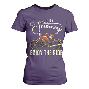 Motorcycle Rider T Shirt For Women Lifes A Journey Enjoy The Ride Biker TS09 Purple Print Your Wear