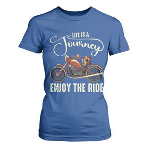 Motorcycle Rider T Shirt For Women Lifes A Journey Enjoy The Ride Biker TS09 Royal Blue Print Your Wear