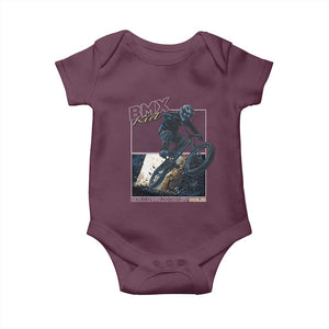 BMX Kid Baby Onesie Like A Regular Kid But Cooler Cyclist Bicycle TS09 Maroon Print Your Wear