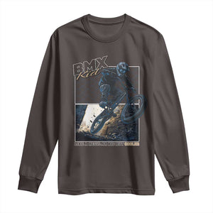 BMX Kid Long Sleeve Shirt Like A Regular Kid But Cooler Cyclist Bicycle TS09 Dark Chocolate Print Your Wear