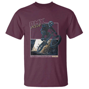 BMX Kid T Shirt Like A Regular Kid But Cooler Cyclist Bicycle TS09 Maroon Print Your Wear
