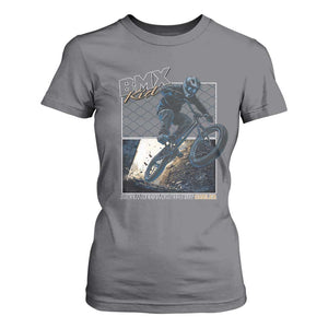 BMX Kid T Shirt For Women Like A Regular Kid But Cooler Cyclist Bicycle TS09 Charcoal Print Your Wear