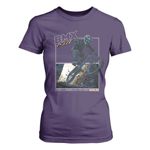 BMX Kid T Shirt For Women Like A Regular Kid But Cooler Cyclist Bicycle TS09 Purple Print Your Wear