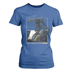 BMX Kid T Shirt For Women Like A Regular Kid But Cooler Cyclist Bicycle TS09 Royal Blue Print Your Wear