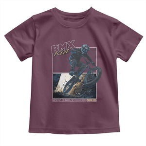 BMX Kid Toddler T Shirt Like A Regular Kid But Cooler Cyclist Bicycle TS09 Maroon Print Your Wear