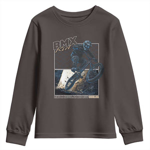 BMX Kid Youth Sweatshirt Like A Regular Kid But Cooler Cyclist Bicycle TS09 Dark Chocolate Print Your Wear