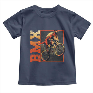 BMX Cyclist Bicycle Toddler T Shirt Funny Dinosaur Riding TS09 Navy Print Your Wear