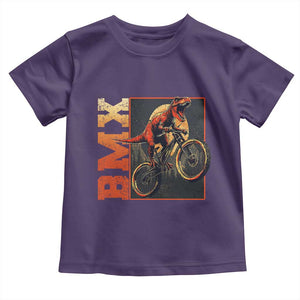 BMX Cyclist Bicycle Toddler T Shirt Funny Dinosaur Riding TS09 Purple Print Your Wear