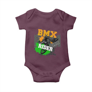 BMX Rider Cyclist Bicycle Baby Onesie TS09 Maroon Print Your Wear