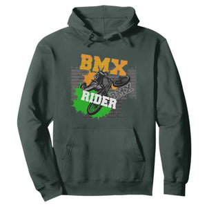 BMX Rider Cyclist Bicycle Hoodie TS09 Dark Forest Green Print Your Wear
