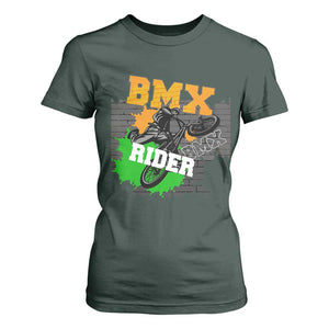 BMX Rider Cyclist Bicycle T Shirt For Women TS09 Dark Forest Green Print Your Wear