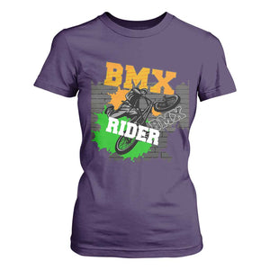 BMX Rider Cyclist Bicycle T Shirt For Women TS09 Purple Print Your Wear