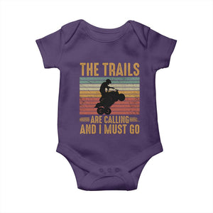 4 Wheeler Baby Onesie The Trails Are Calling And I Must Go Quad Bike TS09 Purple Print Your Wear