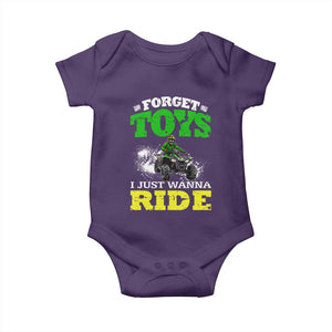 Funny Quad Bike Kid Baby Onesie Forget Toys I Just Wanna Ride TS09 Purple Print Your Wear