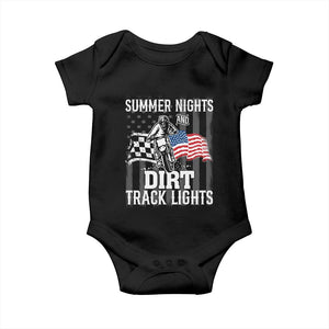 Dirt Bike Baby Onesie Summer Nights Dirt Track Lights Racing TS09 Black Print Your Wear