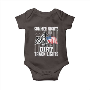 Dirt Bike Baby Onesie Summer Nights Dirt Track Lights Racing TS09 Dark Chocolate Print Your Wear