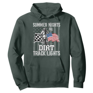 Dirt Bike Hoodie Summer Nights Dirt Track Lights Racing TS09 Dark Forest Green Print Your Wear