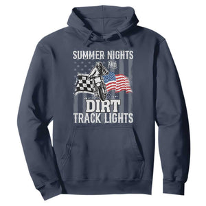 Dirt Bike Hoodie Summer Nights Dirt Track Lights Racing TS09 Navy Print Your Wear