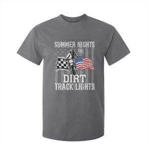 Dirt Bike T Shirt For Kid Summer Nights Dirt Track Lights Racing TS09 Charcoal Print Your Wear