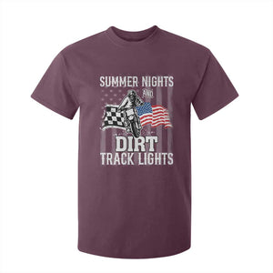 Dirt Bike T Shirt For Kid Summer Nights Dirt Track Lights Racing TS09 Maroon Print Your Wear