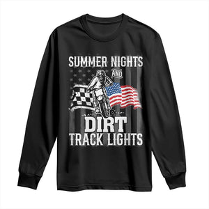 Dirt Bike Long Sleeve Shirt Summer Nights Dirt Track Lights Racing TS09 Black Print Your Wear