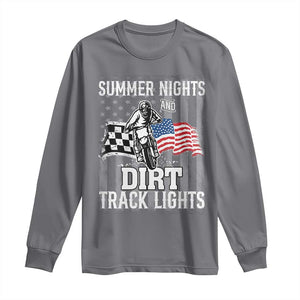 Dirt Bike Long Sleeve Shirt Summer Nights Dirt Track Lights Racing TS09 Charcoal Print Your Wear