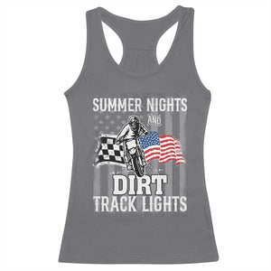 Dirt Bike Racerback Tank Top Summer Nights Dirt Track Lights Racing TS09 Charcoal Print Your Wear