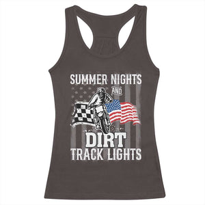 Dirt Bike Racerback Tank Top Summer Nights Dirt Track Lights Racing TS09 Dark Chocolate Print Your Wear